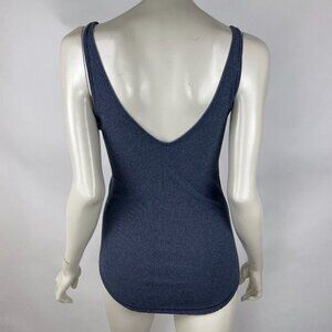 Lululemon Tank Top‎ Women 4 Round Neck Deep V Back Stretch Sleeveless Blue